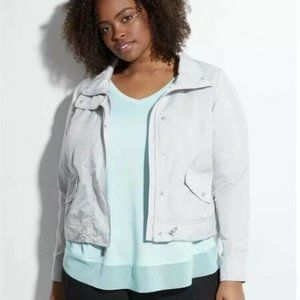 🆕 LB LIVI Active Windbreaker Gray Bomber Jacket